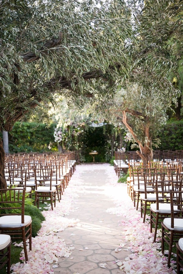 Enchanted forest wedding ceremony at The Beverly Hills Hotel