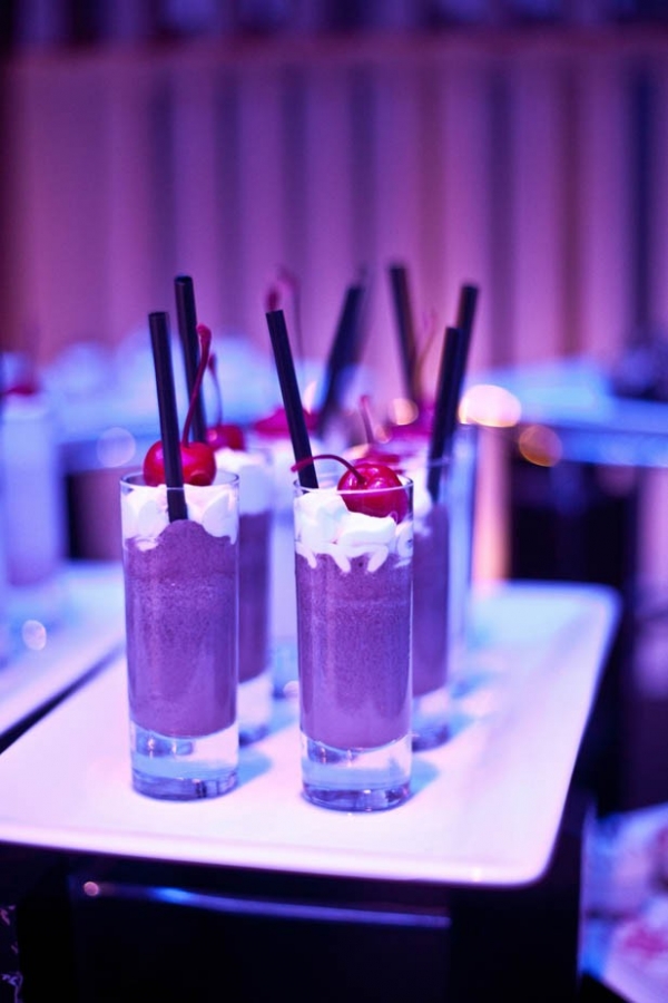 Mini milkshakes for a late night reception snack