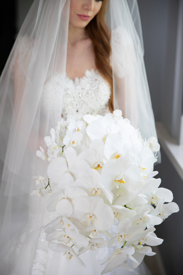 White orchid bridal bouquet