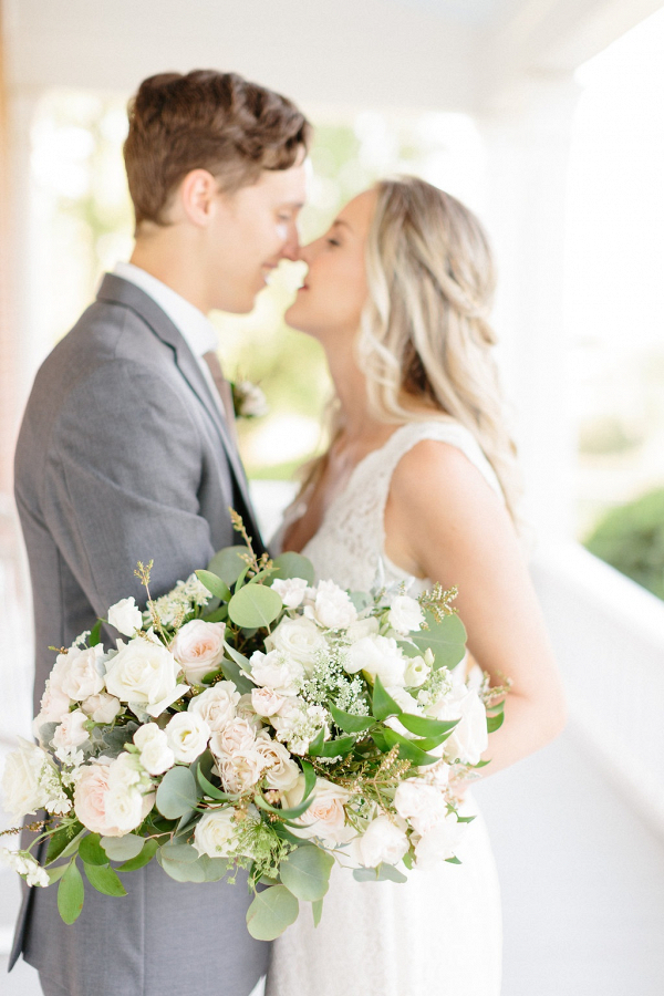 Oversized white and blush bridal bouquet
