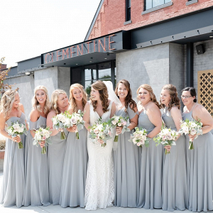 Light gray bridesmaid dresses