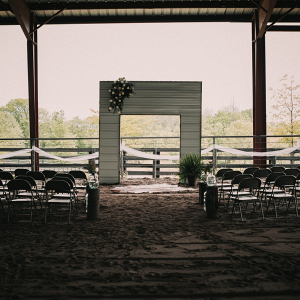 Rustic barn wedding ceremony