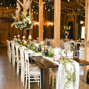 Elegant barn wedding reception