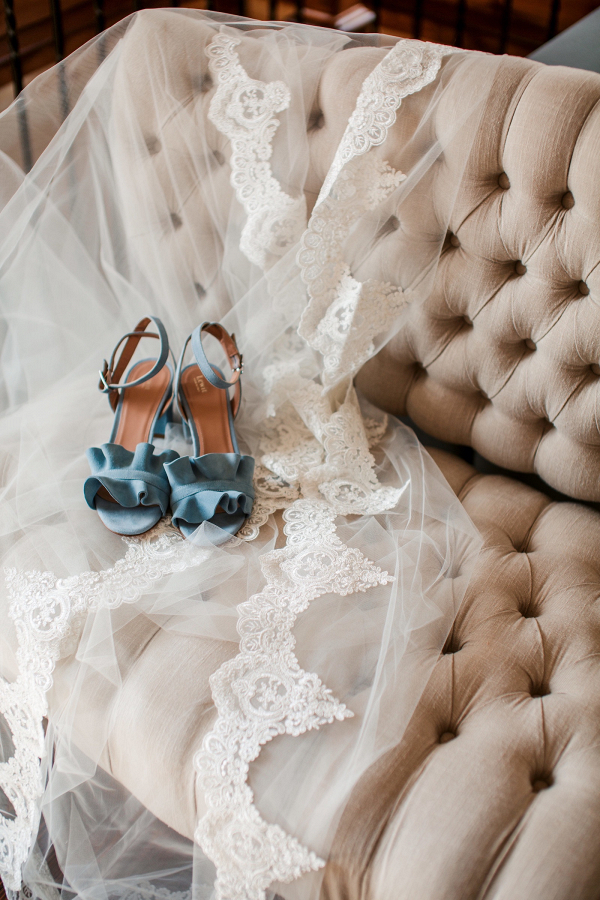 Dusty blue wedding shoes