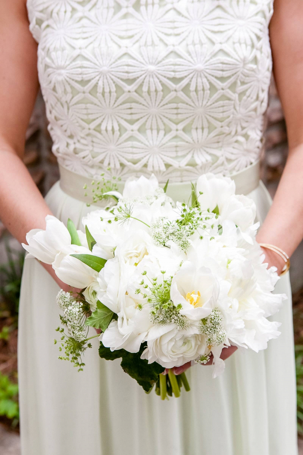 White tulip bridesmaid bouquet