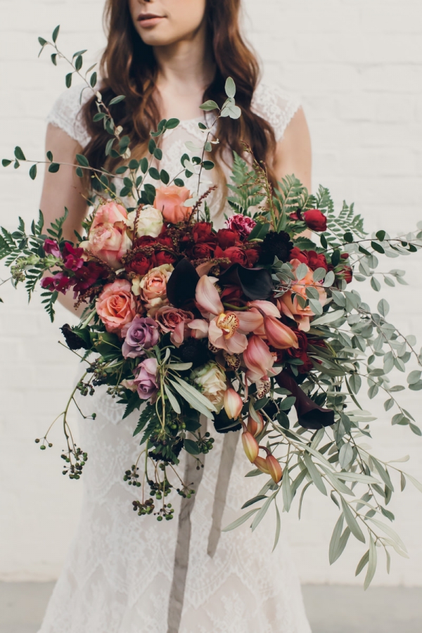Lush Dark & Moody Wedding Bouquet