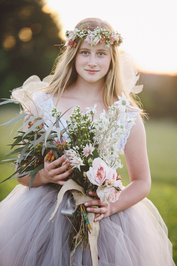 Bride In Grey Tutu And Flower Crown