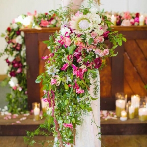 Large Trailing Pink & Green Bouquet