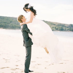 Bride And Groom On Beach