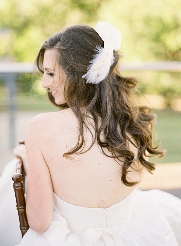 Bride With Feather Hair Clip