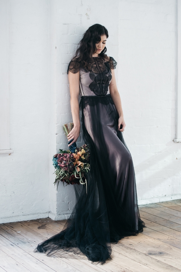 Elegant Black Wedding Dress