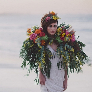 Bride With Floral Cape