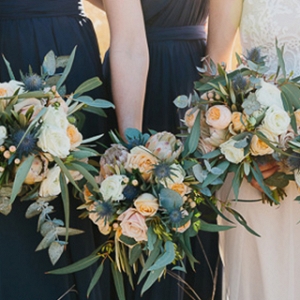 Bride And Bridesmaid With Eucalyptus Bouquets
