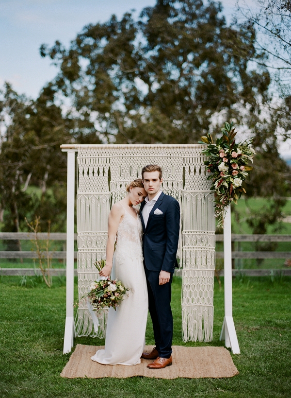 Country Wedding With Macrame Backdrop