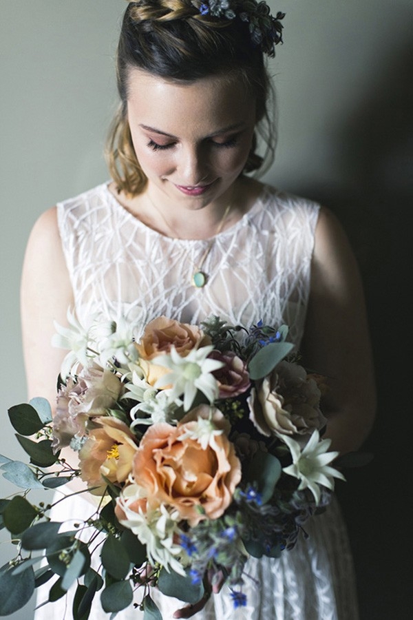 Wedding Bouquet With Flannel Flowers
