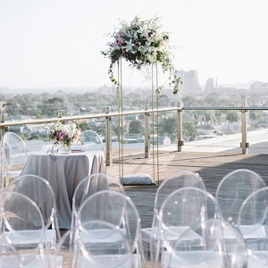Rooftop Wedding Ceremony With Ghost Chairs