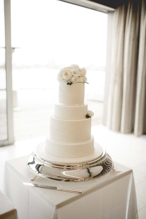 Four Tier White Wedding Cake