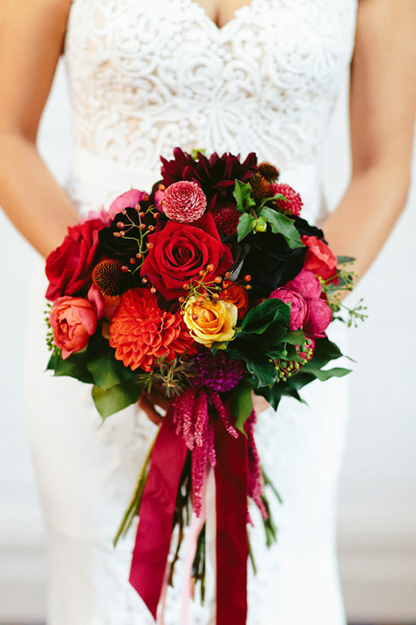 Red Orange And Yellow Bouquet