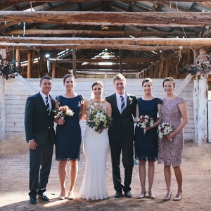 Bridal Party In Barn