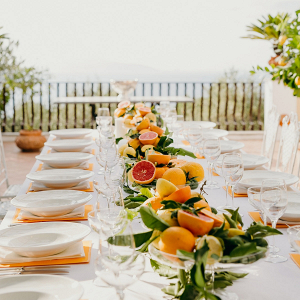 Citrus wedding tablescape
