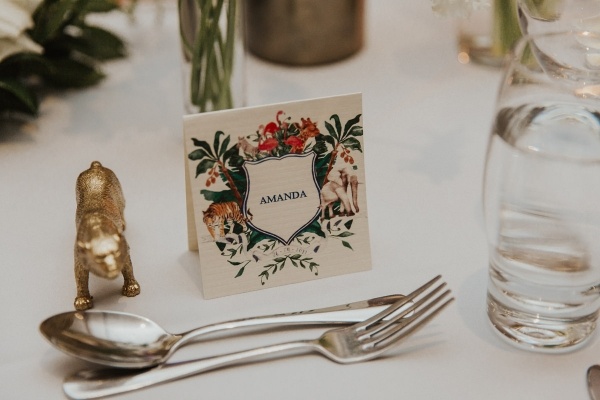 Whimsical animal themed place cards