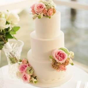 Wedding Cake With Cabbage Roses