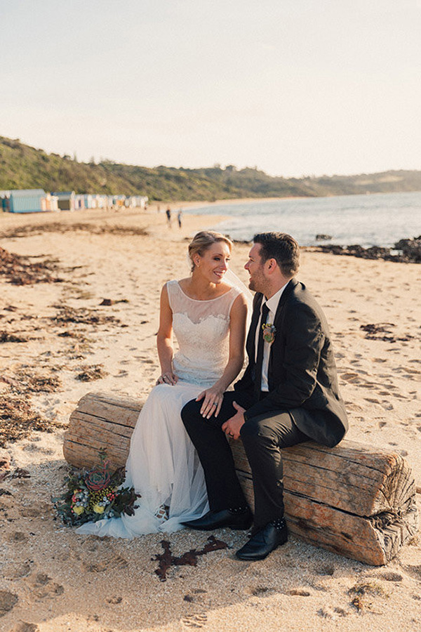 Newlyweds On Australian Beach
