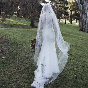 Bride With Cathedral Length Veil