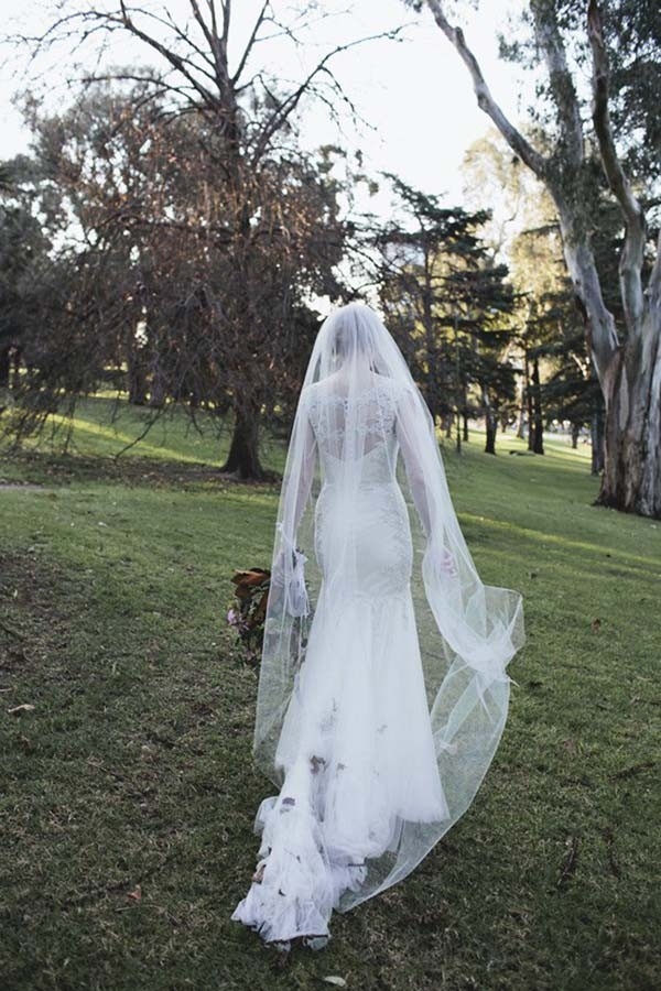 Bride With Cathedral Length Veil