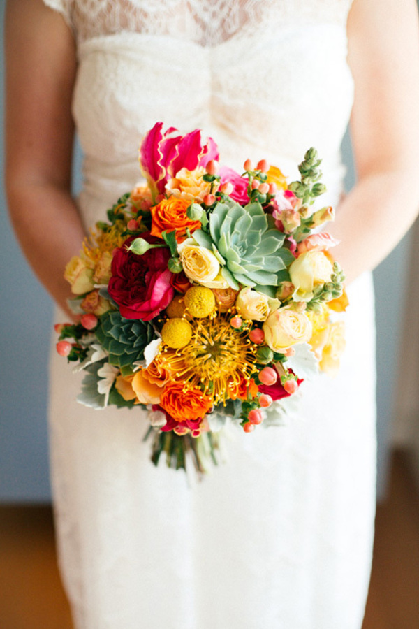 Wedding Bouquet Of Red & Yellow