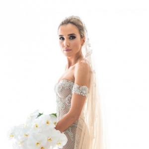 Bride in Steve Khalil Gown