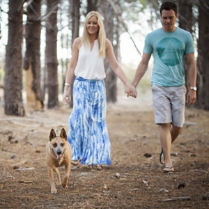 Golden Afternoon Forest Engagement WIth Dog