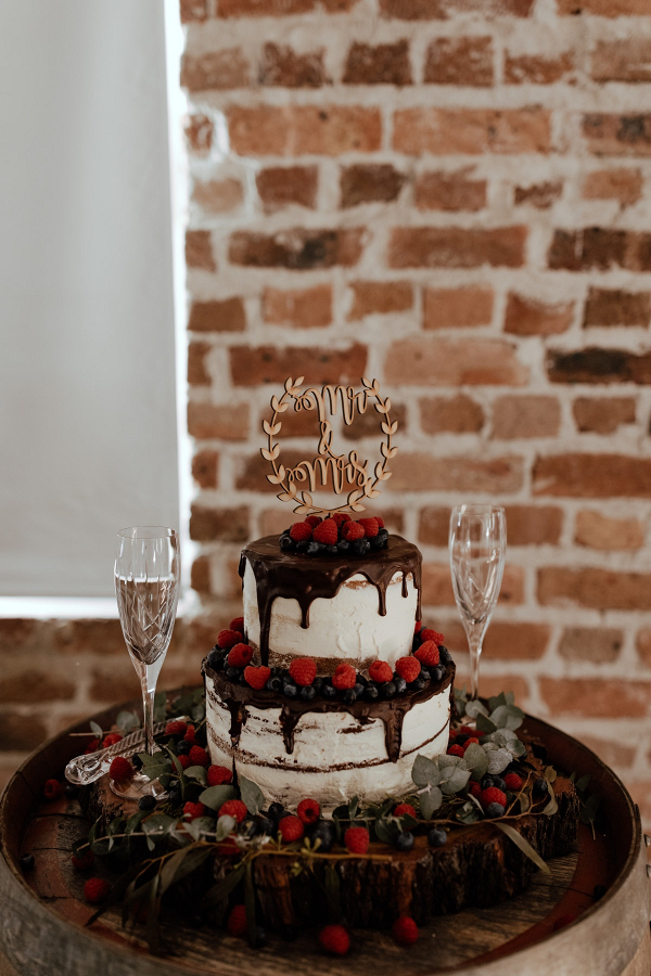Chocolate drip wedding cake