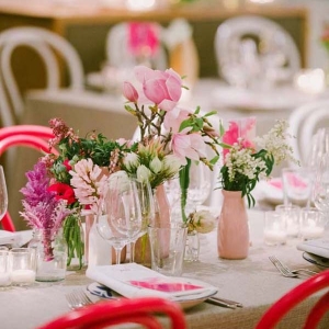Pink And Taupe Wedding Tablescape