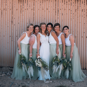 Bridesmaids in tulle skirts
