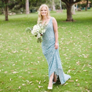 Sequin Blue Wedding Dress