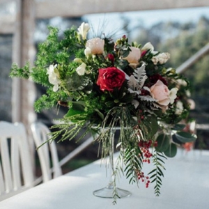 Floral Arrangement With Red & Pink Flowers