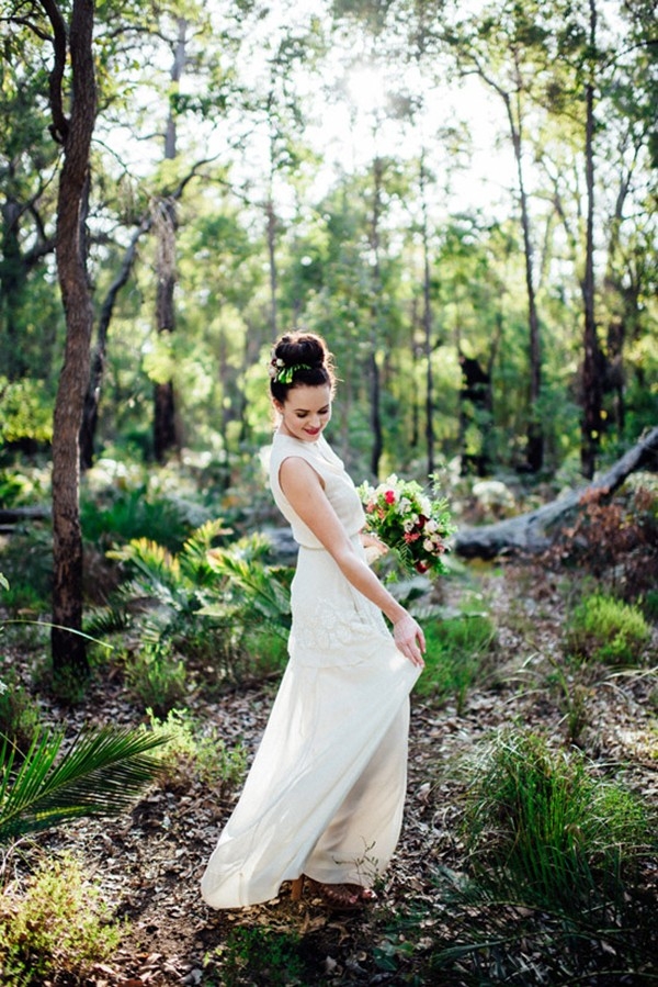 Bride Twirling In Forest