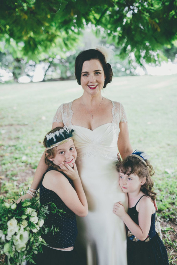 The Bride With Her Flower Girls