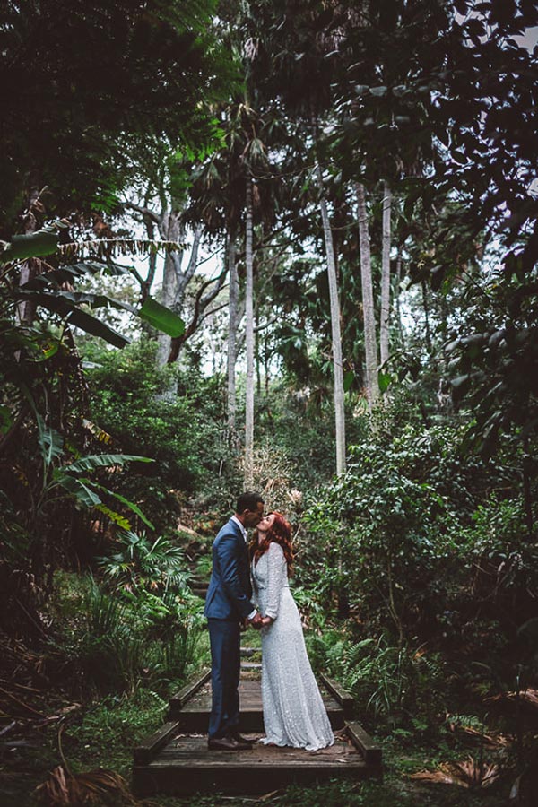 Newlyweds In Coastal Forest