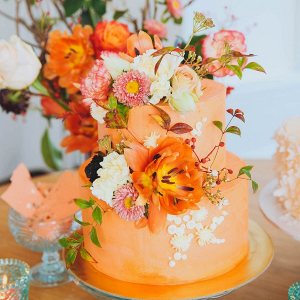 Orange wedding cake