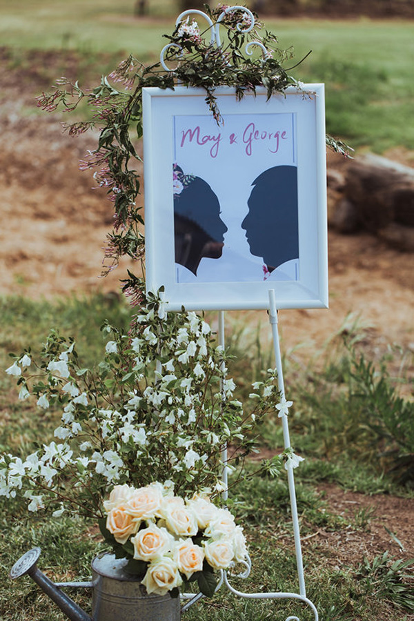 Silhouette Wedding Sign
