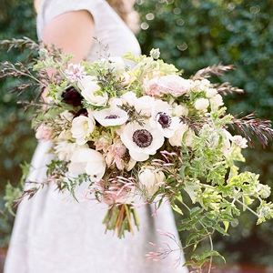 Loose Green And Pink Bouquet