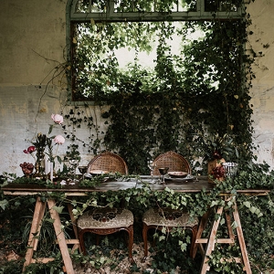 Greenery Garland On Sweetheart Table
