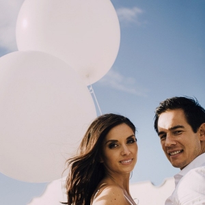 Engagement Photo With Balloons