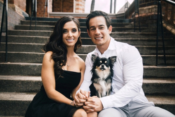 Engagement Photo With Dog