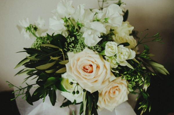 Wedding Bouquet With Peach Roses