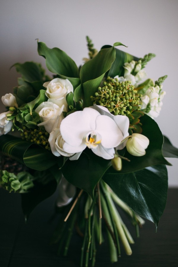 Green & White Wedding Bouquet
