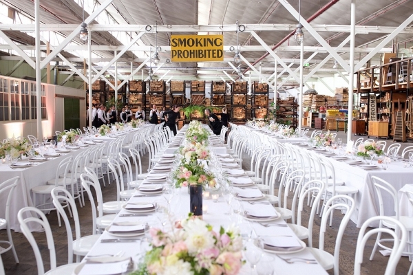 White Wedding In Industrial Setting
