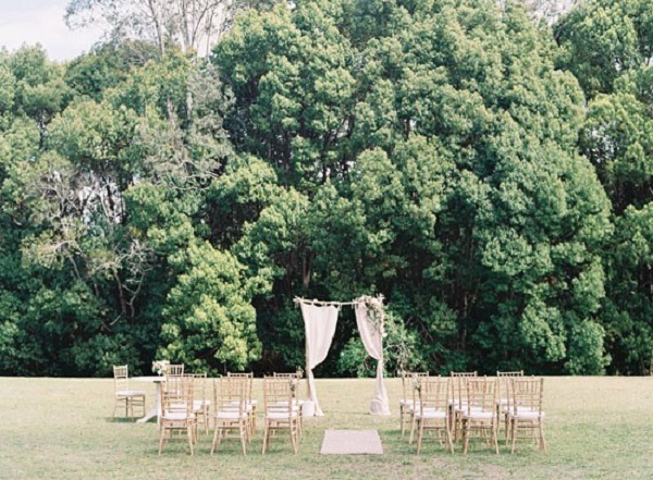 Garden Party Inspired Wedding Ceremony Decor
